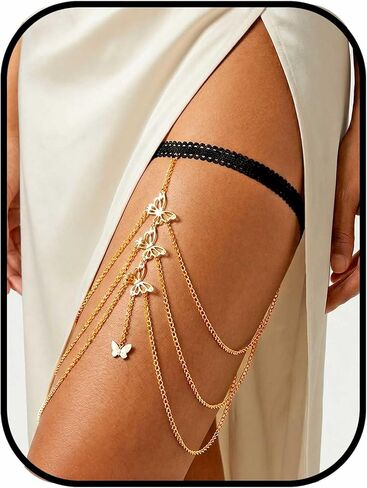 Boho Thigh Chain with Pearl, Gold Elegant Layered Chains Beach Bikini Body Jewelry for Women, Fashion Leg Accessory with Beaded Design in Saudi Arabia