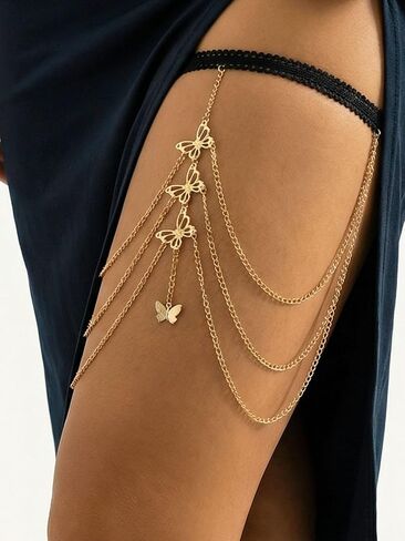 Boho Thigh Chain with Pearl, Gold Elegant Layered Chains Beach Bikini Body Jewelry for Women, Fashion Leg Accessory with Beaded Design in Saudi Arabia