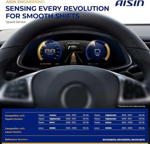 مستشعر سرعة ناقل الحركة AISIN ASWT-00125 - متوافق مع Toyota RAV4 2006-2012، Avalon 2005-2007، Highlander 2005-2013، Solara 2004-2008، Lexus ES330 RX330 2004-2006 in Kuwait
