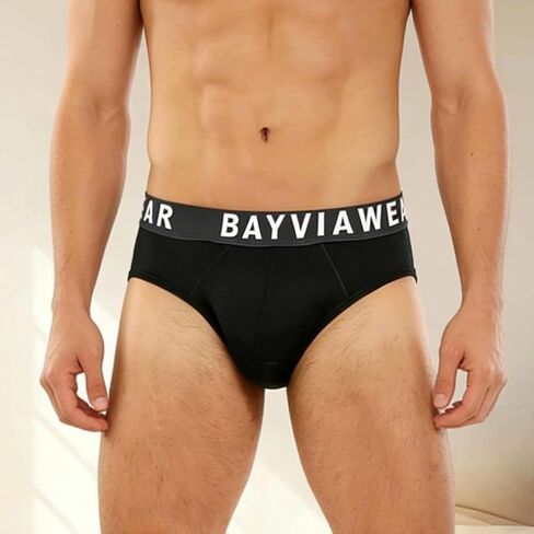 Men's Cotton Briefs Low Rise Underwear Wide Waistband 3D Pouch Stretch No Ride Up Smooth Edge Letter Print in Saudi Arabia