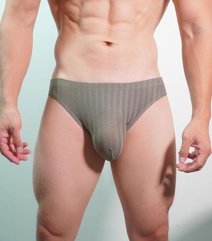 WINDAY Men's Lace Silk Low Rise Bikini Briefs Soft Moisture Wicking Underwear in Saudi Arabia