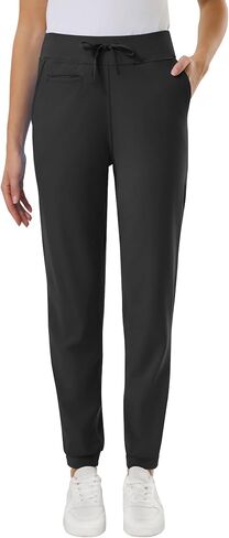 Yoga Scrub Pants for Women High Waisted Jogger Scrubs,High Stretch,Slim Fit,Knit Yoga Waistband,5 Pockets in Saudi Arabia