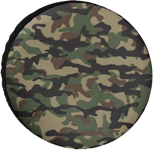 Tough Tire Cover Green Camouflage Army Camo, Weatherproof Dust-Proof Spare Tire Cover, Outdoor Waterproof Wheel Covers for Truck, SUV, Trailer, Camper, 34inch in Saudi Arabia