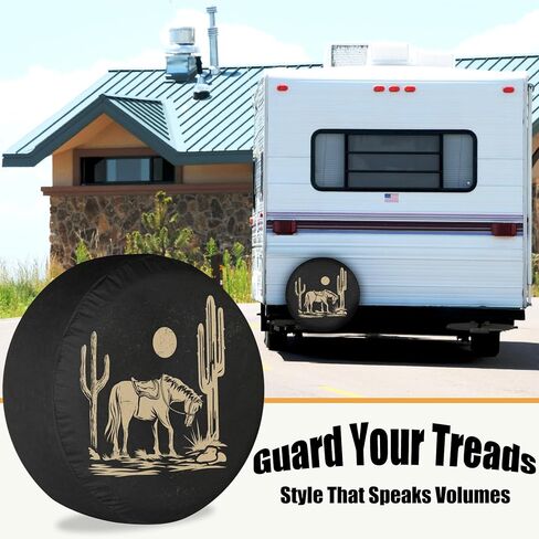 RV غطاء الإطار الاحتياطي غرب تكساس الحصان مانعة لتسرب الماء والغبار العالمي لمقطورة SUV فان مخيم السفر مقطورة 12 "13" 14 "15" 16 "17 بوصة in Kuwait