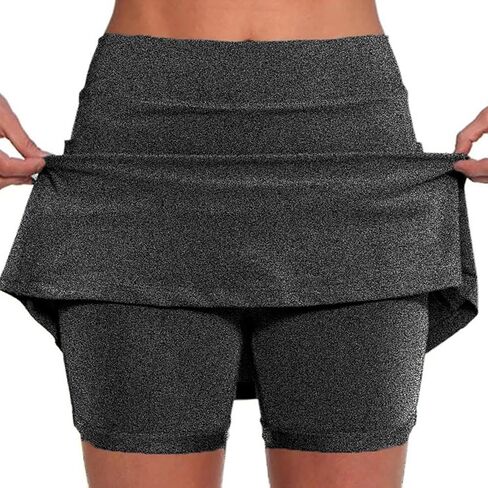 Skorts for Women with Pockets Casual Summer Cute Stretch Tummy Control High Waisted Skirts with Shorts Underneath in Saudi Arabia
