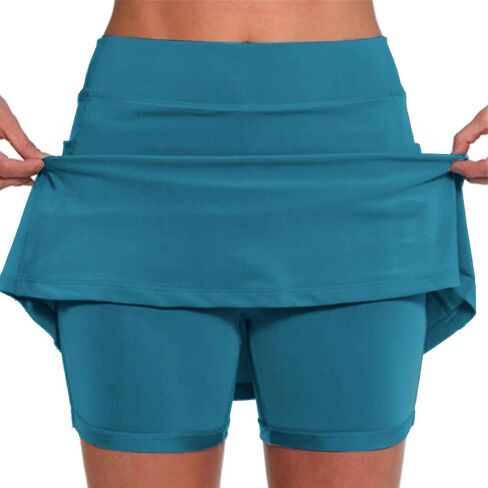 Skorts for Women with Pockets Casual Summer Cute Stretch Tummy Control High Waisted Skirts with Shorts Underneath in Kuwait