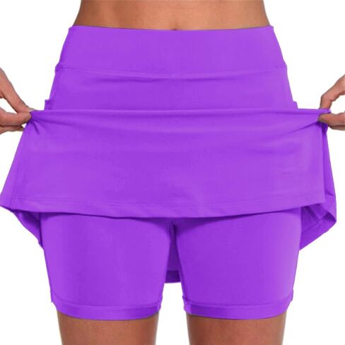 Skorts for Women with Pockets Casual Summer Cute Stretch Tummy Control High Waisted Skirts with Shorts Underneath in Kuwait