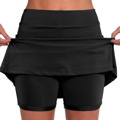Skorts for Women with Pockets Casual Summer Cute Stretch Tummy Control High Waisted Skirts with Shorts Underneath in Kuwait