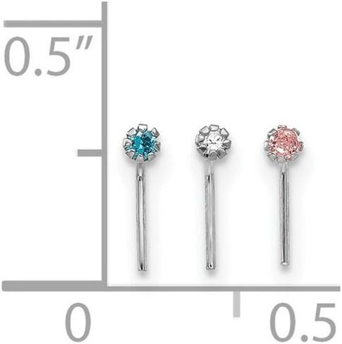 JewelryWeb 10k Gold 1.5mm Set Of 3 Nose Studs Body Piercing Stud for Women in Saudi Arabia