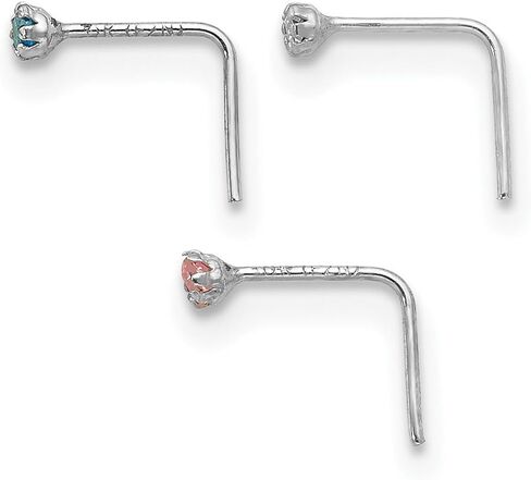 JewelryWeb 10k Gold 1.5mm Set Of 3 Nose Studs Body Piercing Stud for Women in Saudi Arabia