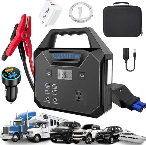 10000A Heavy Duty Jump Starter AC 200W Generator 130wh Jump Booster PD 60W Two-Way Fast-Charging The Most Multi Functions & Heavy Duty Jump Starter (Apply for All Cars & Trucks) in Saudi Arabia