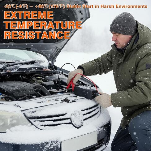 القفز للمبتدئين مع ضاغط الهواء | منفاخ إطارات السيارة المحمول بقوة 250 رطل لكل بوصة مربعة، مع صندوق قفز ليثيوم فائق الأمان 12 فولت لبطارية السيارة (10.0 غاز/6.5 لتر ديزل) in Kuwait