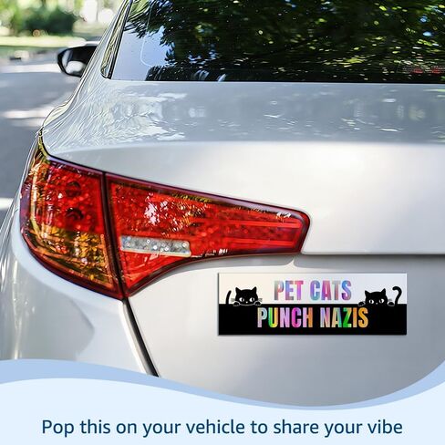Pet Cats Funny Car Magnet Sticker, Waterproof Bumper Magnets for Cats Lover, Cute Equal Rights Bumper Sticker for Cars, Cat Car Accessories, Driving Gifts for Pet Owner New Driver Friend in Saudi Arabia