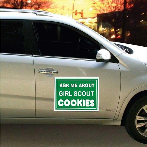 VictoryStore Car Door Magnet: Ask Me About Girl Scout Cookies Car Door Magnets - Set of 2 - Color 18 inches x 24 inches in Saudi Arabia
