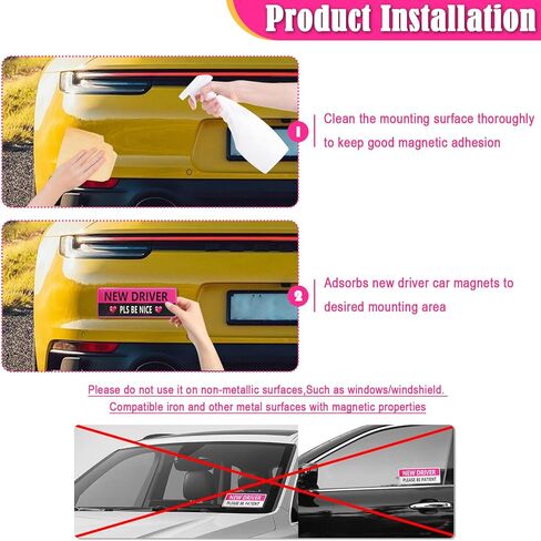 3PCS Student Driver Magnet for Car with Reflective Design,Funny Student Driver Sticker Magnet for Car to Alert Other Drivers,Reusable New Drivers Sticker Magnets for Cars (New Driver 2) in Saudi Arabia