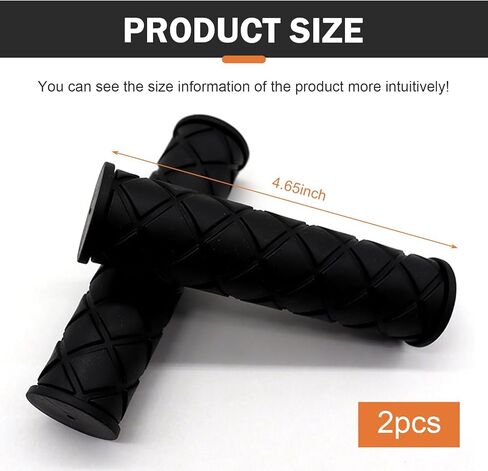 WZP 2PCS Motorcycle Hand Grips, Non-Slip Rubber Motorbike Thruster Grip, Soft Comfortable Handlebar Grips for 7/8" 22mm/24mm Handles, Universal for Motocross Scooter Dirt Bike ATV (Black) in Saudi Arabia