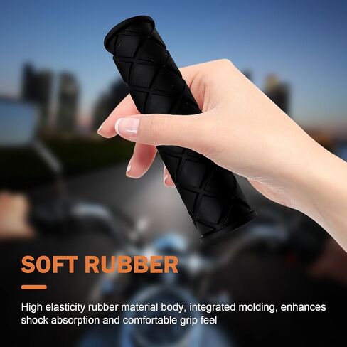 WZP 2PCS Motorcycle Hand Grips, Non-Slip Rubber Motorbike Thruster Grip, Soft Comfortable Handlebar Grips for 7/8" 22mm/24mm Handles, Universal for Motocross Scooter Dirt Bike ATV (Black) in Saudi Arabia