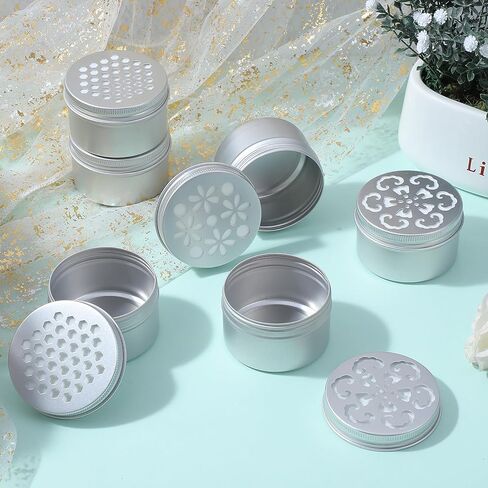 MAQUITA 27 Pcs 4 Ounce Aluminium Tins, 3 Styles Aluminium Tins with Hollow Lid, 2.8" x 1.6" Refillable Spice Containers for Aromatherapy Air Freshener Candles Travel Storage in Saudi Arabia