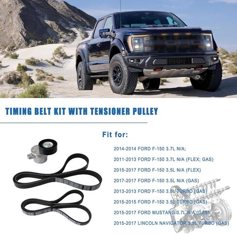 AUCERAMIC Engine Serpentine Belt Kit Fit for Ford F-150 F150 2011-2017, Mustang 2015-2017, Lincoln Navigator 2015-2017 3.5L 3.7L in Saudi Arabia