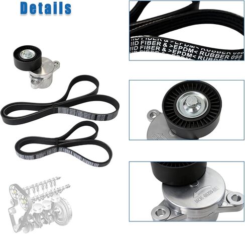 AUCERAMIC Engine Serpentine Belt Kit Fit for Ford F-150 F150 2011-2017, Mustang 2015-2017, Lincoln Navigator 2015-2017 3.5L 3.7L in Saudi Arabia