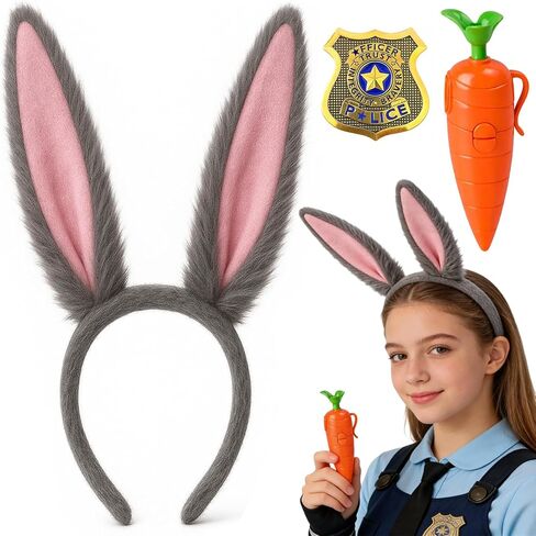 آذان الأرنب، زي أرنب عيد الفصح للبالغين، مجموعة أزياء الهالوين مكونة من 3 قطع مع عصابة رأس آذان أرنب، وشارة، وقلم جزر، زي أرنب لفستان الهالوين، ومستلزمات الحفلات التنكرية، واحتفالات العطلات in Kuwait