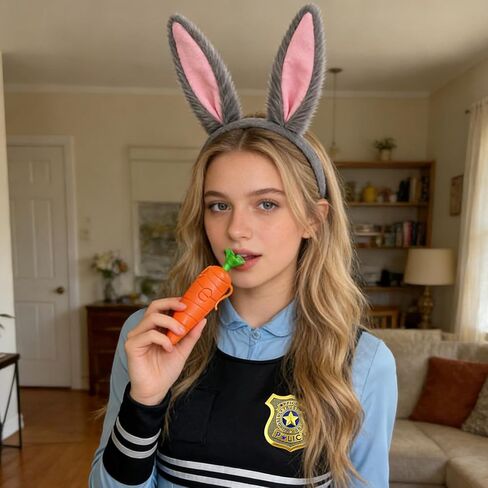 آذان الأرنب، زي أرنب عيد الفصح للبالغين، مجموعة أزياء الهالوين مكونة من 3 قطع مع عصابة رأس آذان أرنب، وشارة، وقلم جزر، زي أرنب لفستان الهالوين، ومستلزمات الحفلات التنكرية، واحتفالات العطلات in Kuwait