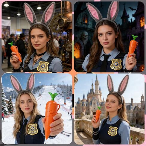 آذان الأرنب، زي أرنب عيد الفصح للبالغين، مجموعة أزياء الهالوين مكونة من 3 قطع مع عصابة رأس آذان أرنب، وشارة، وقلم جزر، زي أرنب لفستان الهالوين، ومستلزمات الحفلات التنكرية، واحتفالات العطلات in Kuwait