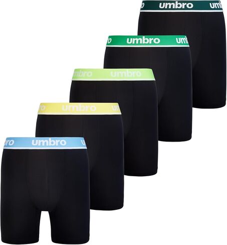 Umbro Performance Boxer Briefs for Men Pack of 6 - Breathable Comfortable Mens Boxer Briefs, Moisture Wicking Mens Underwear (US, Alpha, Small, Regular, Regular, Black/Royal/Vermillion) in Saudi Arabia
