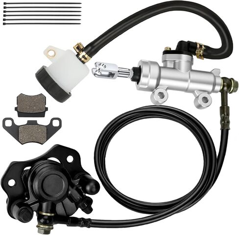 KT196 Go Kart Brake Master Cylinder Caliper Assembly Replacement for Coleman KT196 GK200 196cc Go Cart with 69" Hydraulic Brake Oil Hose Pads Cable Powersports Parts Accessories in Saudi Arabia