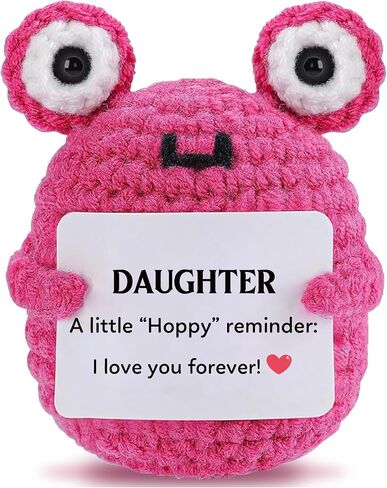 هدايا للابنة، هدايا عيد ميلاد الابنة من الأم والأب، هدية ضفدع كروشيه لطيفة - تذكار "أنا أحبك للأبد"، هدية عيد الحب في عيد الميلاد للفتيات in Kuwait
