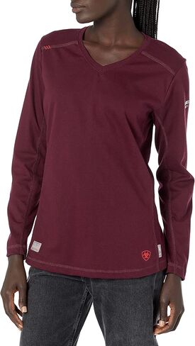 Ariat FR AC Crew Top, Malbec, 2X-Large in Saudi Arabia