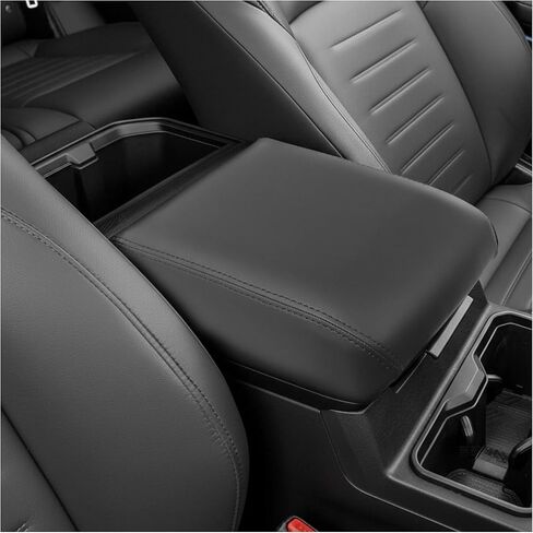 غطاء مسند ذراع وحدة التحكم المركزية من frani لسيارة Toyota Tacoma 2024-2026 و2025-2026 Toyota 4Runner - وسادة ملفوفة من الجلد الفاخر مع قاعدة ABS مخصصة، وسادة ناعمة ومريحة باللون الأسود in Kuwait