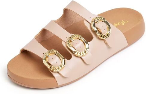 صنادل نسائية ذات نعل سميك مع إبزيم قابل للتعديل، صنادل صيفية للشاطئ سهلة الارتداء للنساء in Kuwait