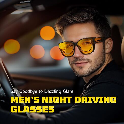 Night Vision Driving Glasses for Men Women - Oversized Square Polarized Fit Over Glasses with HD Anti Glare in Saudi Arabia