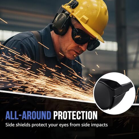TJUTR Polarized Sunglasses for Men, ANSI Z87.1 Safety Glasses, UV400 Protection Wraparound Aviator Shades for Work & Driving in Saudi Arabia