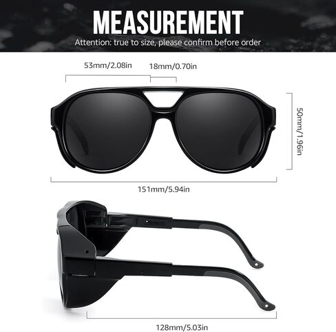 TJUTR Polarized Sunglasses for Men, ANSI Z87.1 Safety Glasses, UV400 Protection Wraparound Aviator Shades for Work & Driving in Saudi Arabia