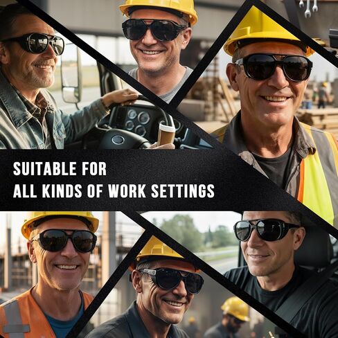 TJUTR Polarized Sunglasses for Men, ANSI Z87.1 Safety Glasses, UV400 Protection Wraparound Aviator Shades for Work & Driving in Saudi Arabia