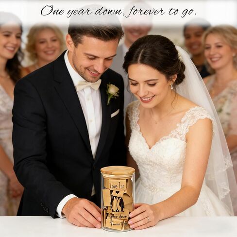 100 Blank Love Notes Memory Jar, 1 Year Anniversary Birthday Gifts for Boyfriend Girlfriend Husband Wife, Romantic Couple Gifts Love You Because Jar for Engagement Bridal Wedding Registry in Saudi Arabia