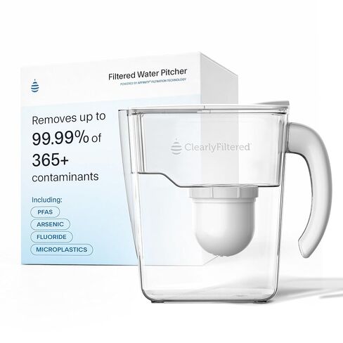 تمت تصفيته بشكل واضح رقم 1 إبريق ماء مفلتر للفلورايد/إبريق فلتر المياه مع ترشيح متقارب، خالٍ من BPA/BPS/يستهدف أكثر من 365 ملوثات بما في ذلك الفلورايد والرصاص وPFOA (إبريق + 1 فلتر) in Kuwait