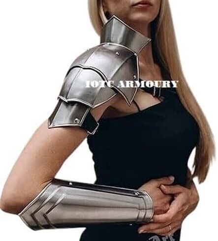 درع سيدة العصور الوسطى بذراع واحد ودرع للكتف من أجل LARP، وإعادة التمثيل، ونسخة طبق الأصل من زي تنكري للحفلات الخيالية، ودرع Ren-fair للهالوين in Kuwait