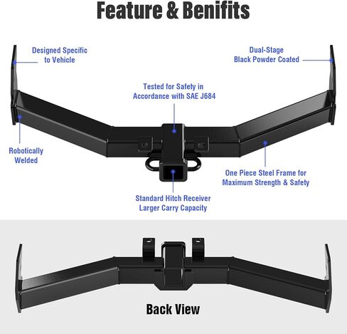 Trailer Hitch, 2 inch Towing Hitch Receiver with Class 3 Hitch Cover Compatible with Cadillac SRX 2010-2016 in Saudi Arabia