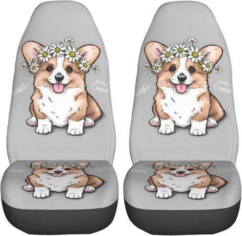 Delerain Car Seat Covers 2pcs, African Pretty Girl Universal Front Car Seats Vehicle Enterior Protector Suitable Fits Most Car Auto SUV Sedan Truck in Kuwait