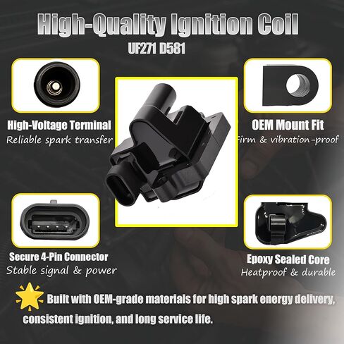 Set Square Ignition Coil Platinum Spark Plug and Red Spark Plug Wires fit for Chevy Silverado Suburban Tahoe Hummer Avalanche Savana Sierra Yukon 1500 2500 3500 H2 4.8L 5.3L 6.0L for UF271 748EE 41962 in Saudi Arabia