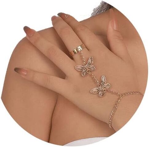 Punk Gold Snake Rings Bracelets Hand Chain for Woman Stackable Rings,Gothic Vintage Knuckle Bracelet Hand Rings for Her Finger Ring Hand Jewelry in Saudi Arabia