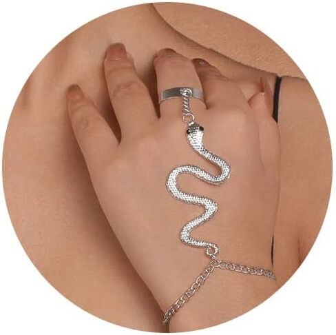 فاسق الذهب الأفعى خواتم أساور سلسلة اليد للمرأة حلقات تكويم، القوطية خمر المفصل سوار خواتم اليد لها البنصر اليد المجوهرات in Kuwait