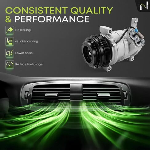 29002C AC Compressor for Chevy Silverado 1500 5.3L V8 2003-2014, Tahoe, GMC Yukon XL, Cadillac Escalade – Refrigerant, 4 Groove Pulley, Clutch & Oil Prefilled in Kuwait