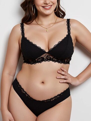 Plus Size Sexy Lingerie Set for Women with Bralette and Thong in Saudi Arabia