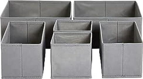 Amazon Basics Dresser Drawer Storage Organizer for Undergarments, Set of 4, Gray | Set of 4 in Kuwait
