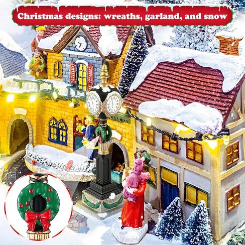 Hiboom Christmas Village Clock Tower, 6.3 Inch Holiday Village Accessory Figurine, Xmas Street Clock, Xmas Figurine, Holiday Collectible for Christmas Decor in Saudi Arabia