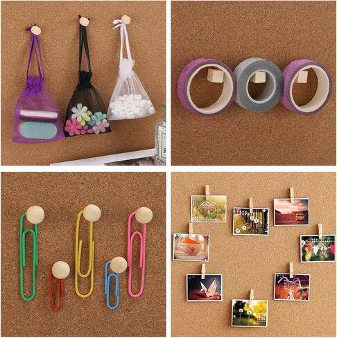 102 Pcs Wood Push Pins 6 Sizes Thumb Tacks for Wall Hangings Corkboard Office or Home in Saudi Arabia